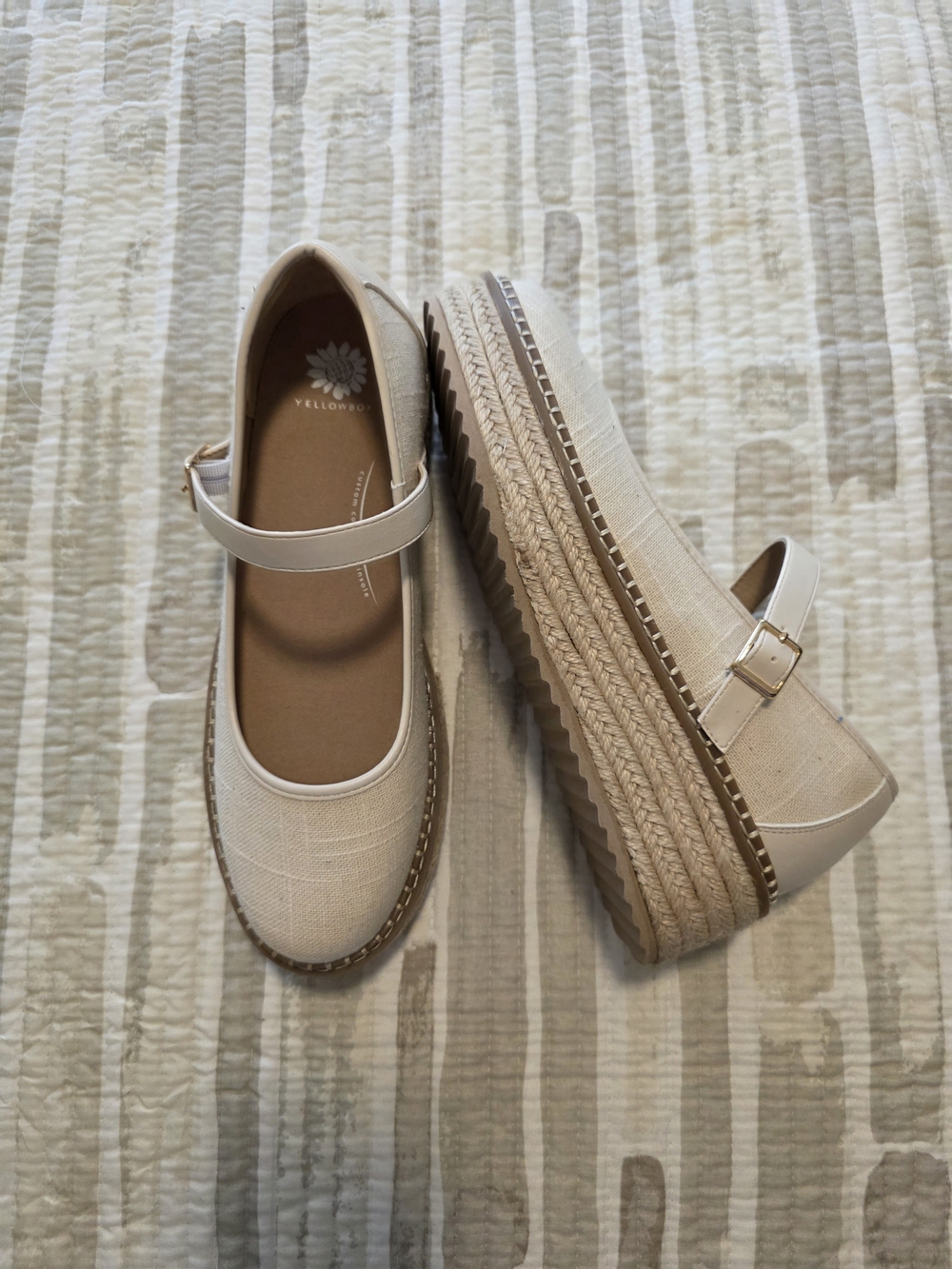 Yellow Box Cream Platform Mary Jane